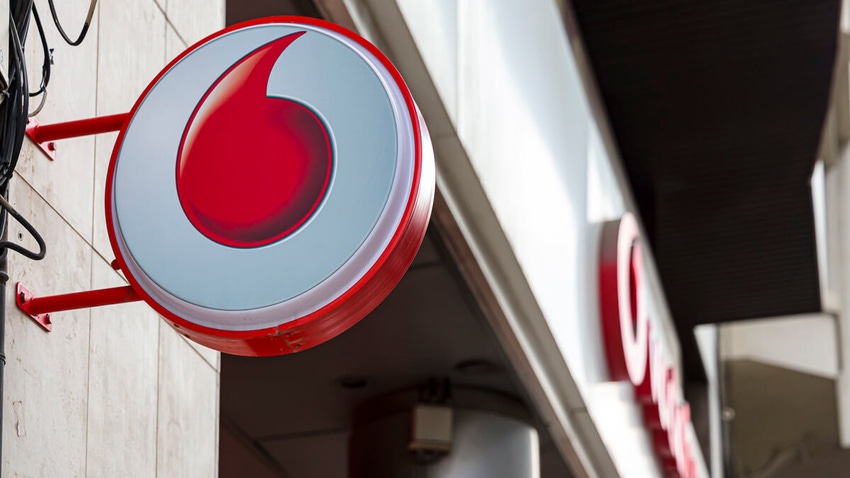 Vodafone logo on storefront