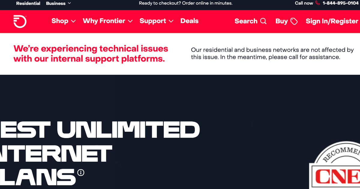 Frontier warns of ‘technical issues’
