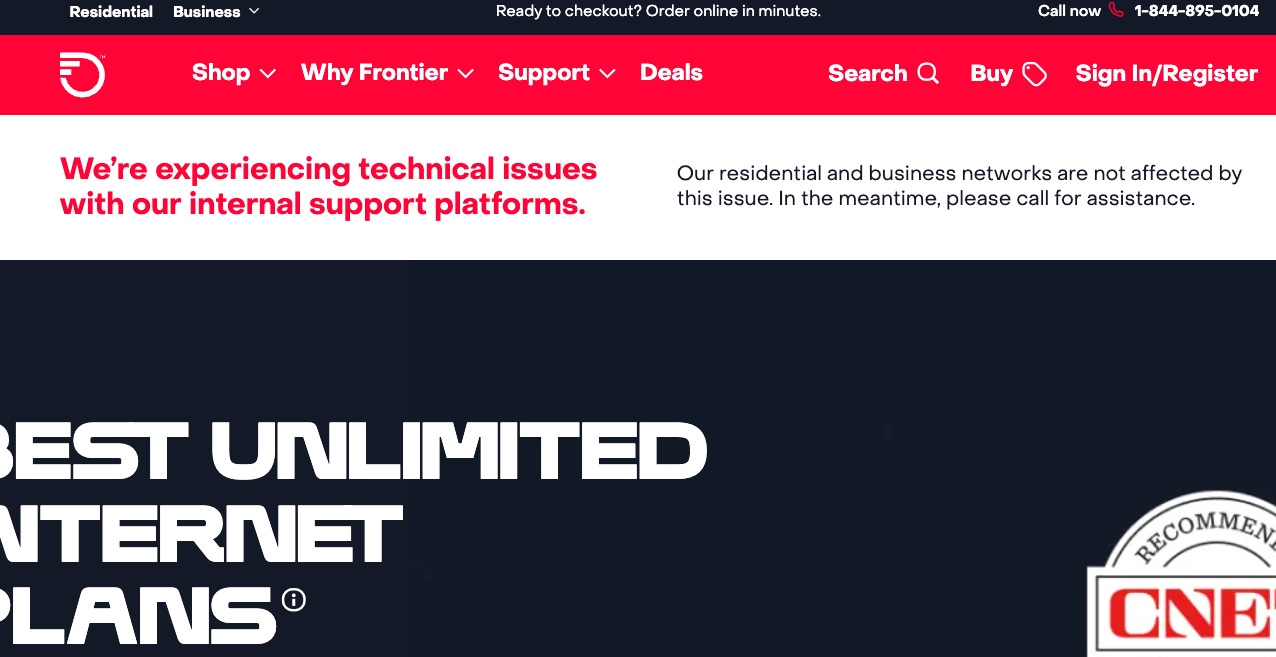 Frontier warns of ‘technical issues’