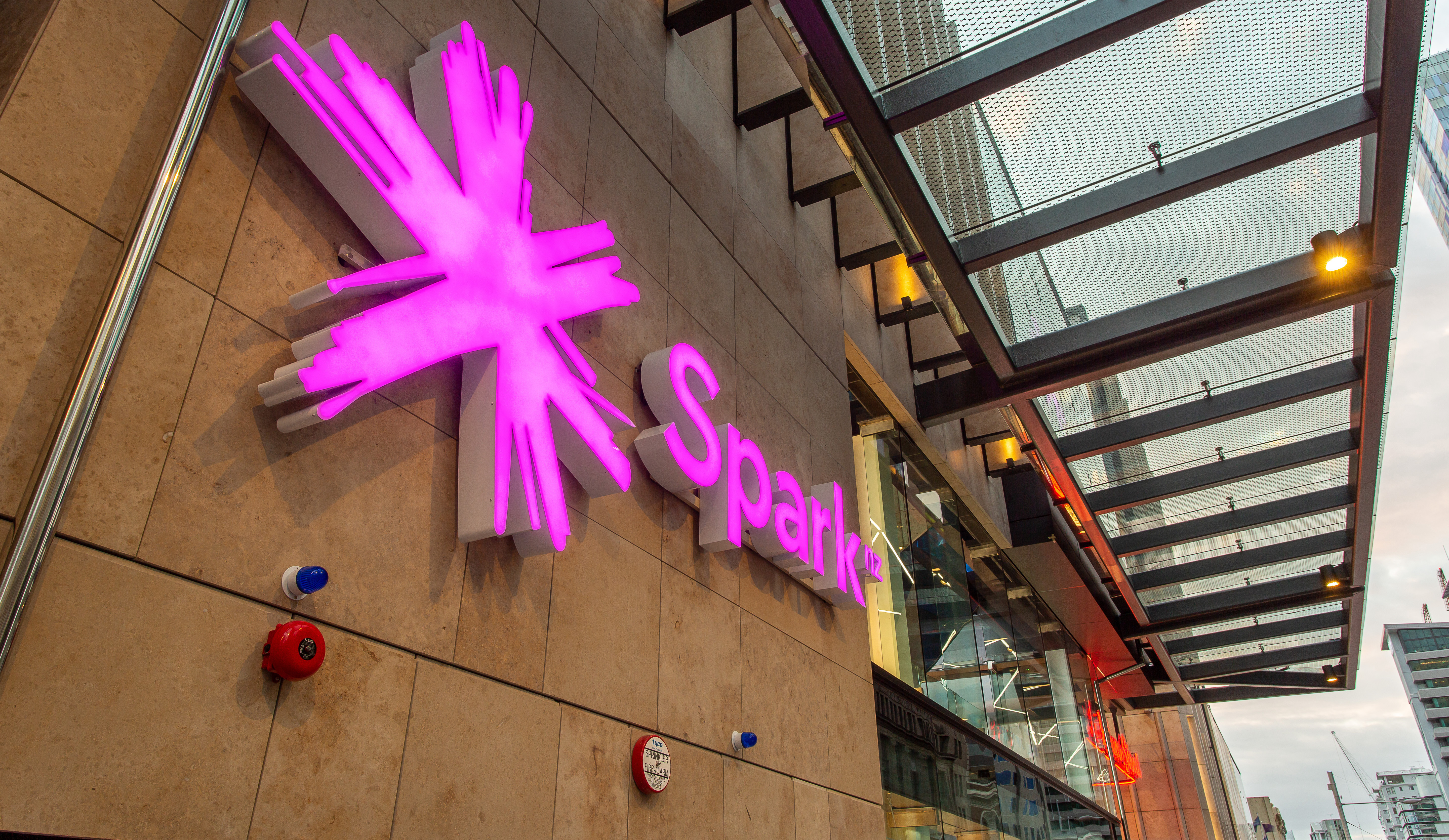 Spark logo on a building