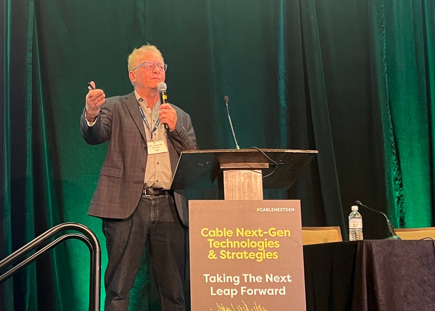 John Chapman delivers a keynote at Cable Next-Gen Technologies and Strategies 2024 in Denver.