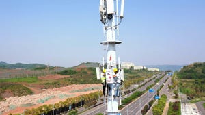 Aerial photo of a 5G basestation being installed in China
