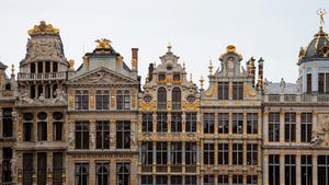 Buildings in central Brussels, Belgium.