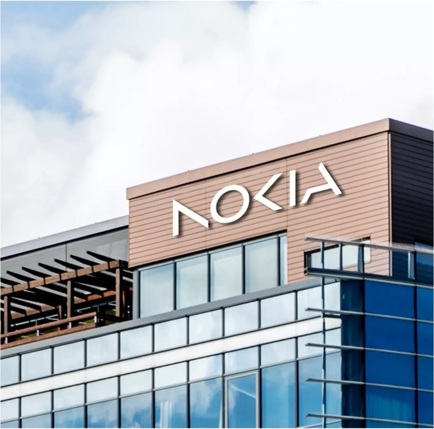 Close-up of Nokia headquarters in Espoo, Finland