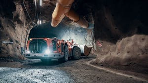 Mining truck operating underground