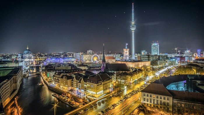 Berlin by night: Mavenir's experience in German-speaking markets means the partnership will focus there. (Source: Stefan Widua on Unsplash)