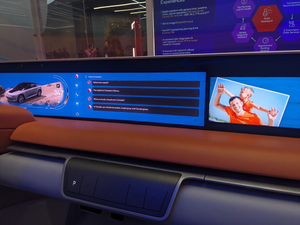 An in-dash AI system in a concept car offers some questionable advice about Canadian cuisine. 