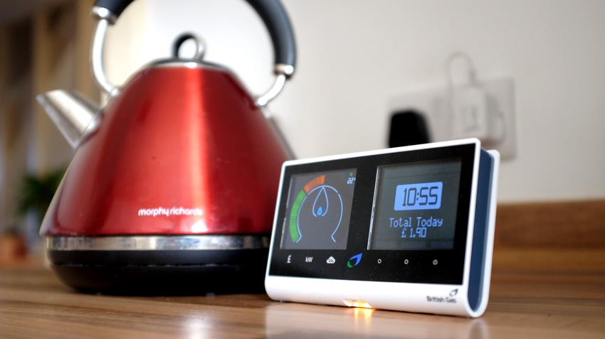 Smart meter next to a kettle
