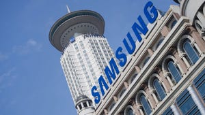 Samsung logo on a Shanghai building.