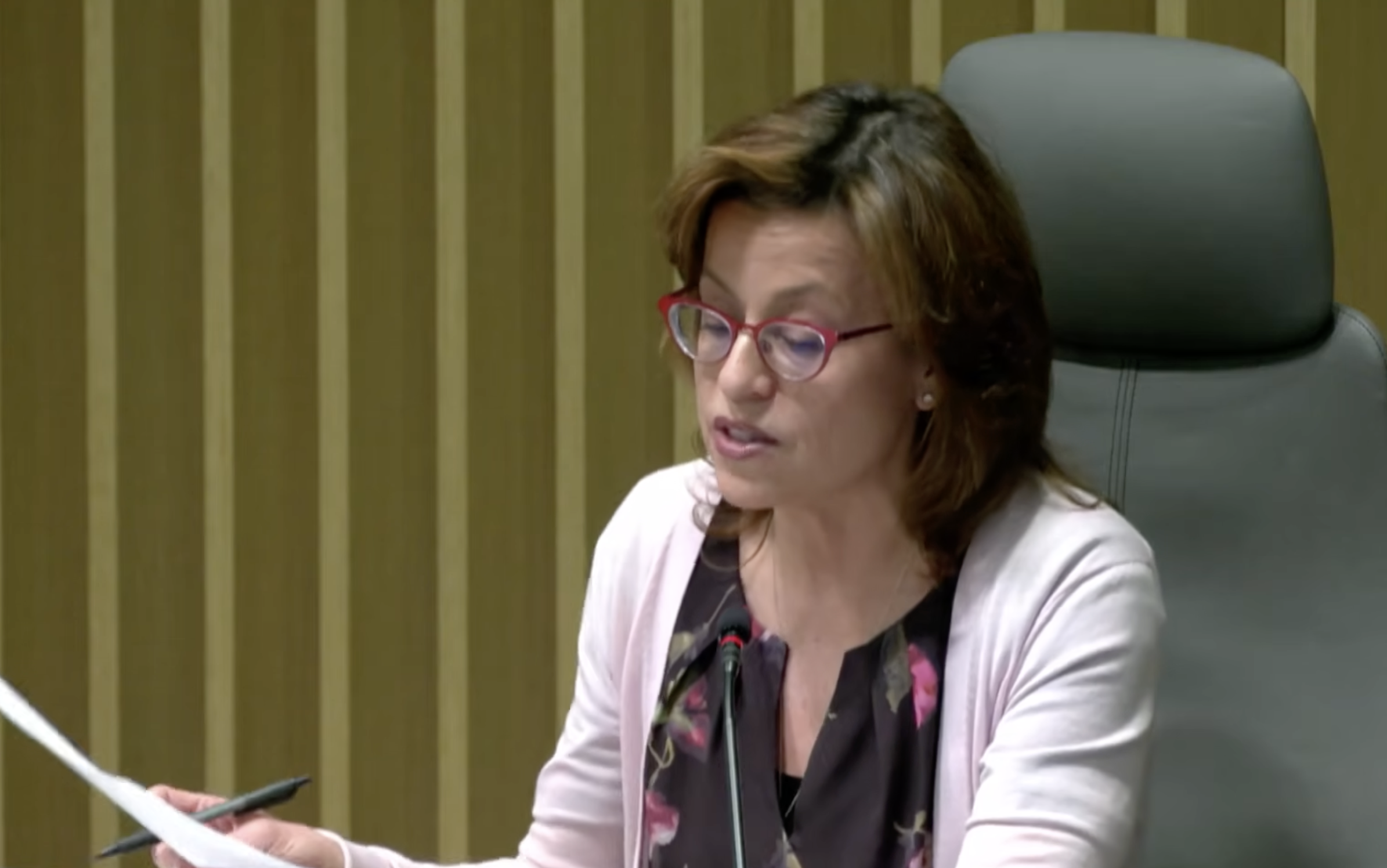 Democratic Commissioner Anna Gomez speaking at the FCC's February 2026 open meeting