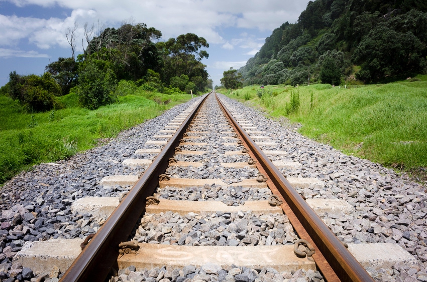 Railroad tracks, South Island, New Zealand