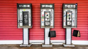 Three old payphones in New Hampshire