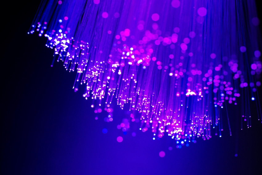 Purple fiber optic cable illustration
