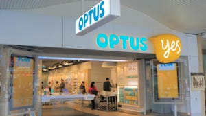 Optus storefront in a mall