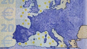 A map of Europe on a €20 note.