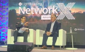 GFiber Chief Technology and Product Officer John Keib (right) and Light Reading's Mike Dano at Network X Americas 2024 in Irving, Texas.