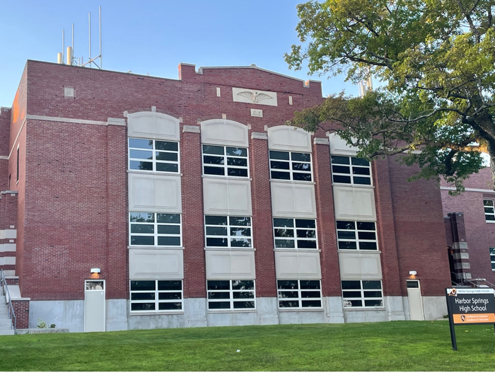 Harbor Springs High School has had a cellular antenna atop the school since around 2000. (Source: Brad Plackemeier)