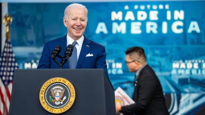 The Biden administration has made boosting US manufacturing and labor a central tenet of its infrastructure law. (Source: Geopix/Alamy Stock Photo)