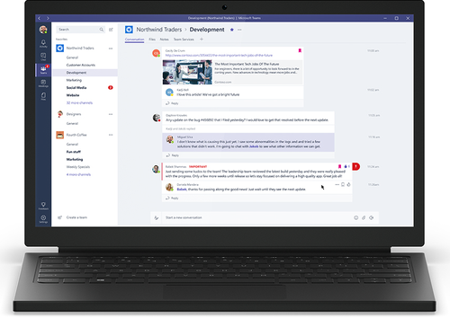 Realtime threaded discussions are at the heart of Microsoft Teams (and Slack). 