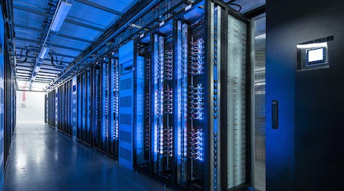 Inside the Lulea, Sweden, data center, one of four that Facebook maintains worldwide. [Source: Facebook]