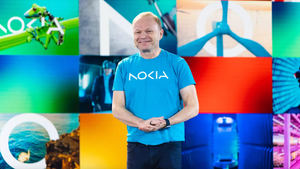 Nokia's Pekka Lundmark on stage at MWC 2023