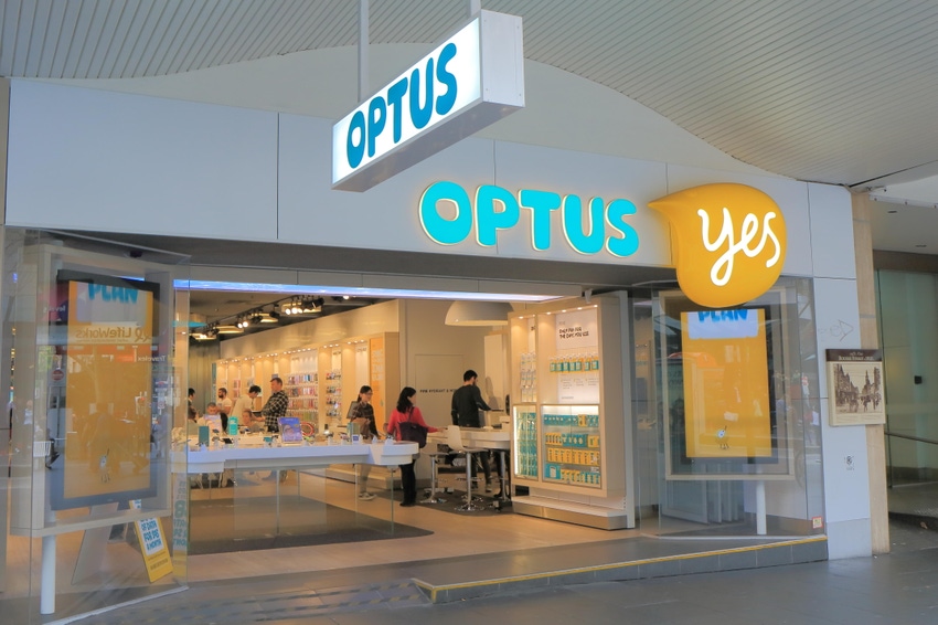 Optus store in a mall in Australia