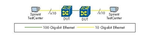 100-Gigabit Ethernet Throughput Test Topology (IPv4/IPv6 mix)