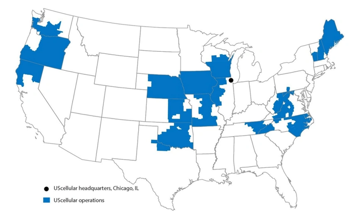 UScellular's coverage stretches across parts of the US.