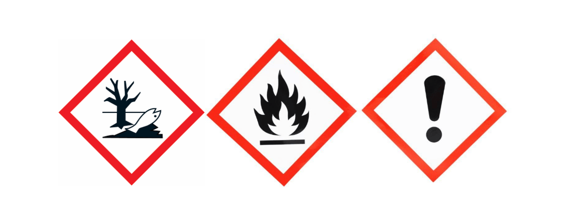 This image shows some examples of icons of dangerous materials