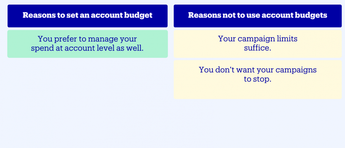 Account budget