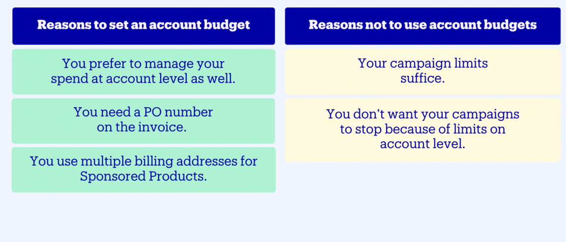 Account budget
