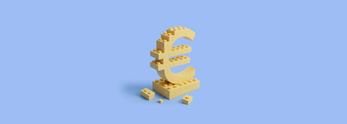 Euro sign made of whole blocks