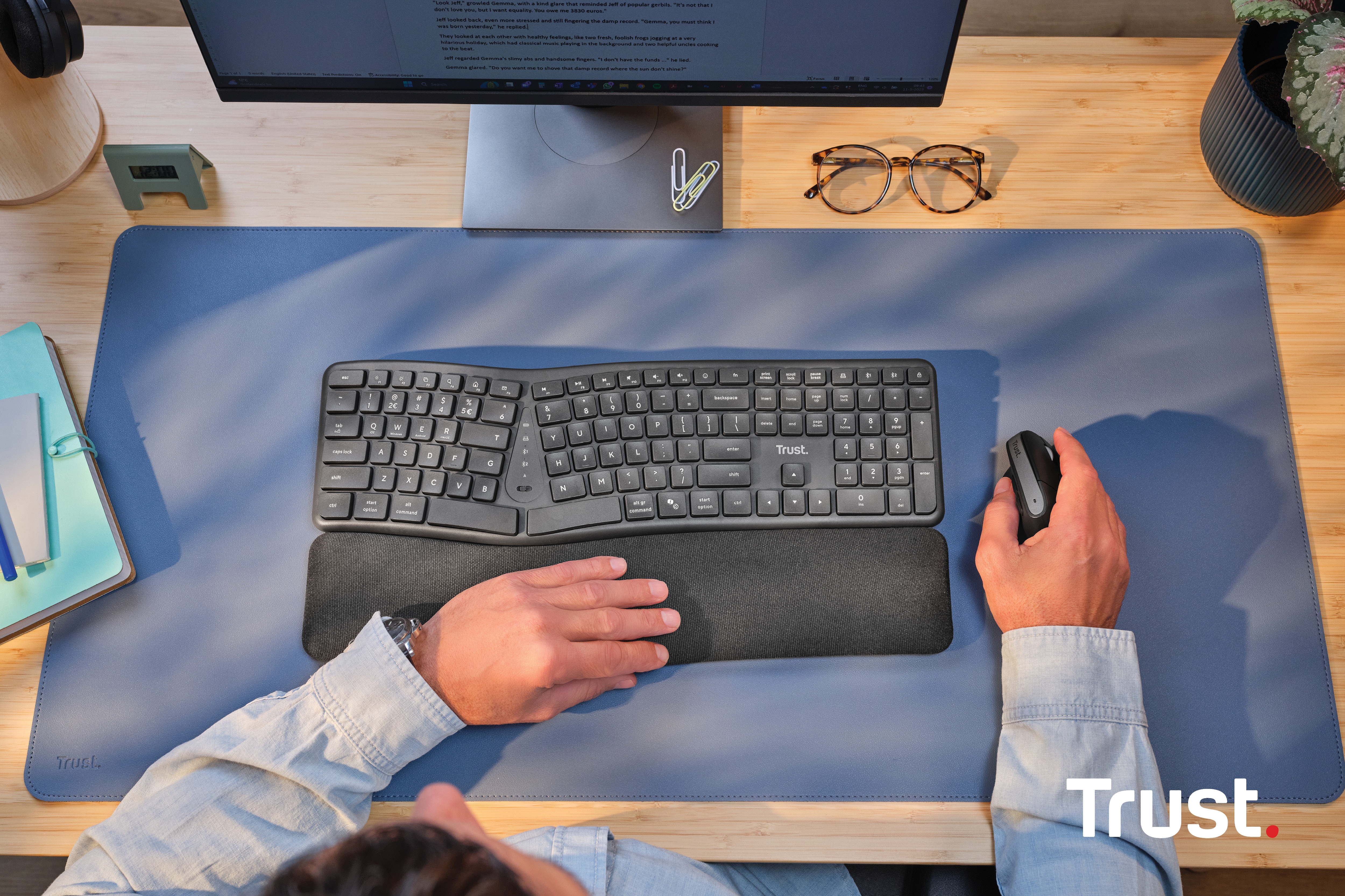 La produttività incontra il comfort con la nuova tastiera ergonomica wireless Keyra di Trust image