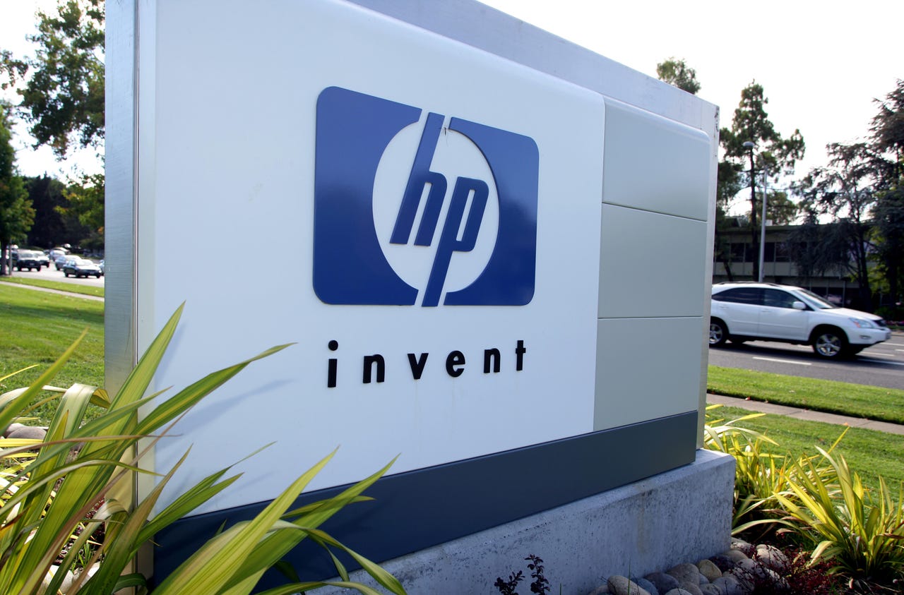 Sign with 'HP invent' on it Sign with 'HP invent' on it