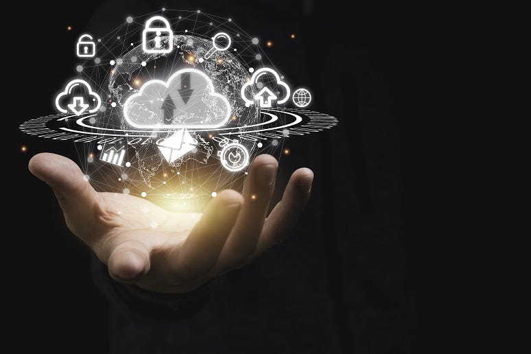 A technology cloud in hand A technology cloud in hand