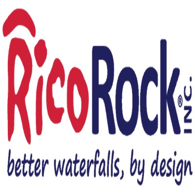 Blue and red logo for RicoRock