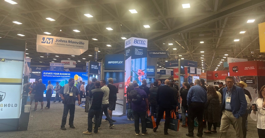Show floor at the 2023 International Roofing Expo