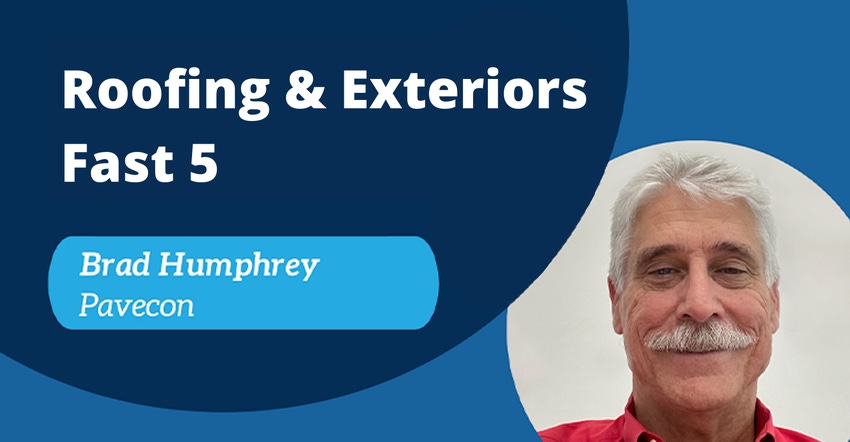 Roofing & Exteriors Fast 5 features Pavecon's Brad Humphrey