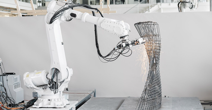 Robotic automated production of reinforcement cages in Zurich.