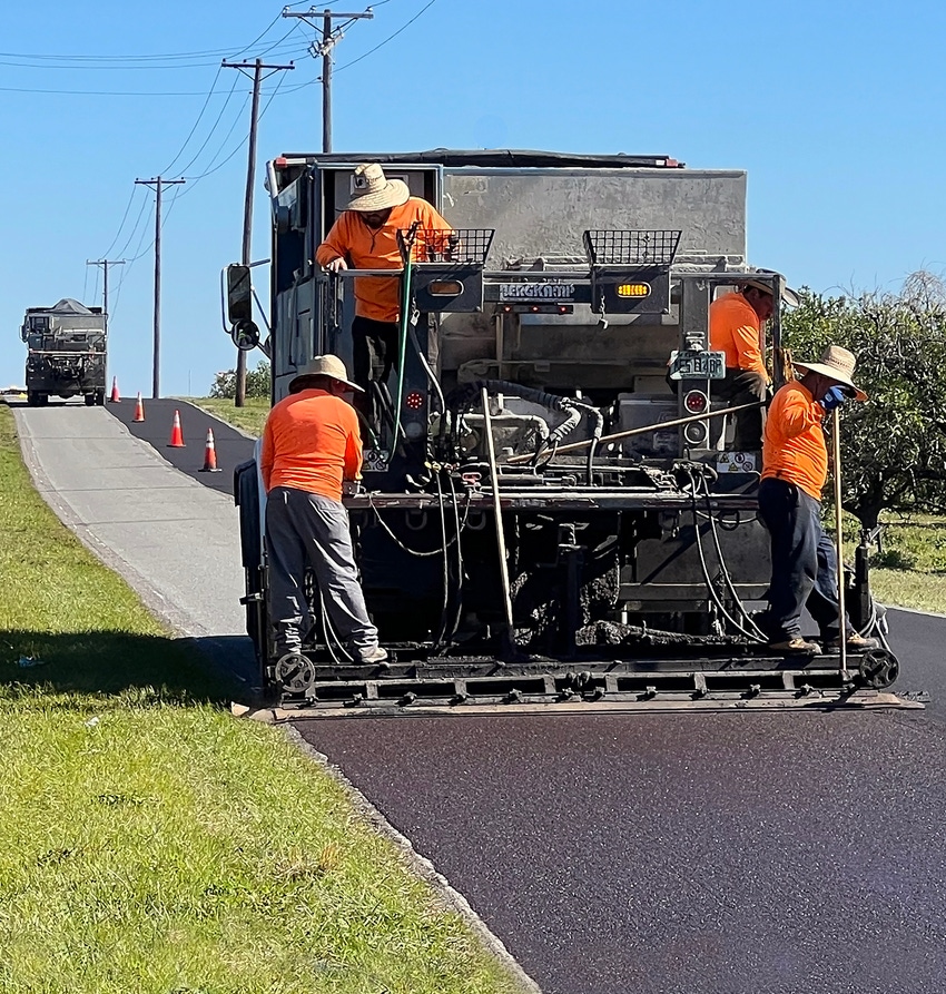 Crews work on roadways in Florida's Polk County.