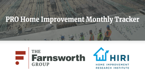 Lead image for PRO Home Improvement Monthly Tracker featuring the Farnsworth Group and HIRI logos