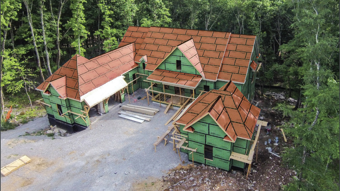 ZIP System sheathing installed on a home's roof and walls