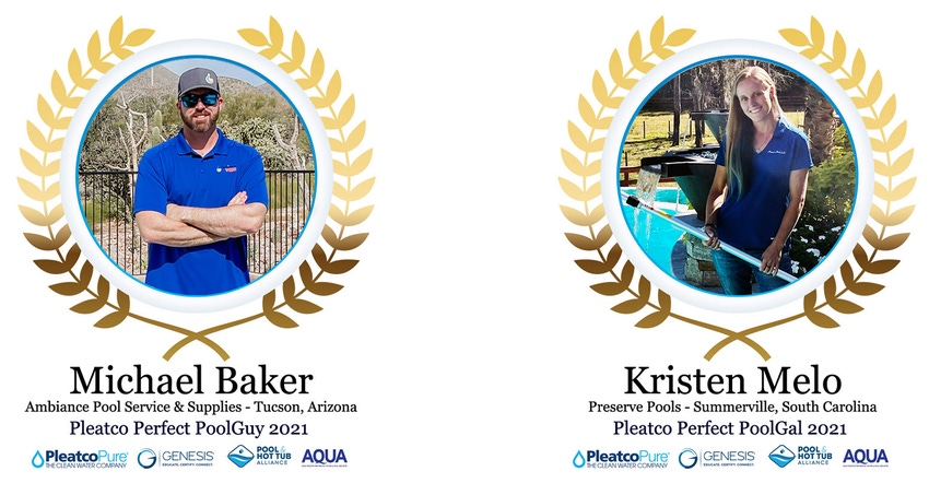 The winners of the 2021 Pleatco Perfect Pool Guy & Gal contest