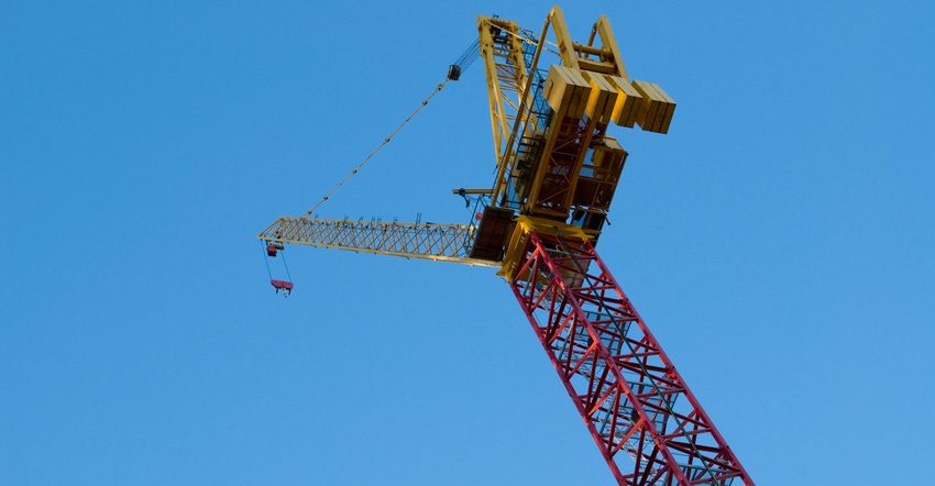 Construction Crane at a Building Site in Boston
