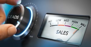 Turning a stereo dial labeled leads to maximize sales