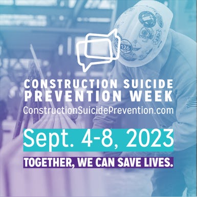 Instagram sample graphic for Construction Suicide Prevention Week 2023
