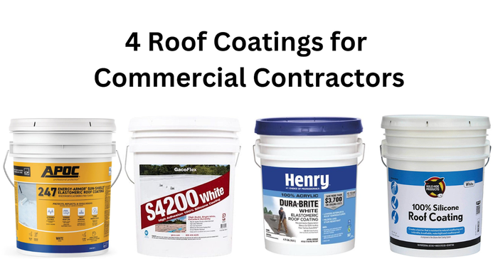 Four roof coatings from APOC, Gaco, Henry and Mule-Hide
