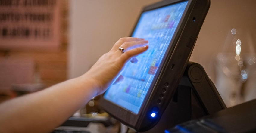 A touch-screen cash register system 