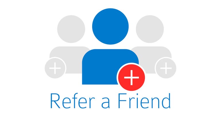 Icons encouraging customers of contractors to refer a friend