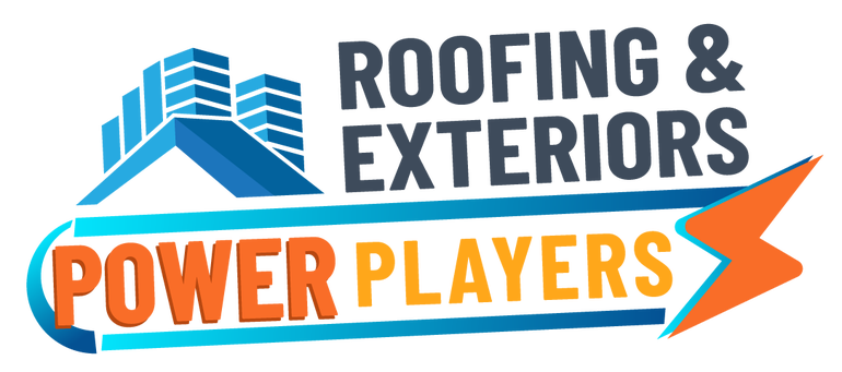 Roofing & Exteriors Power Players logo 2022 in blue, orange and yellow
